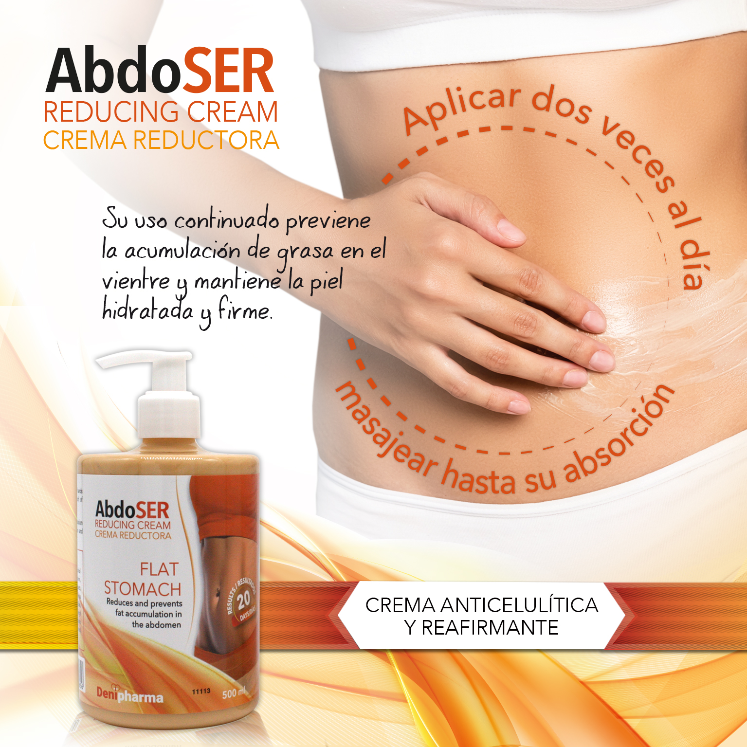 ABDOSER CREMA REDUCTORA – Reduce el abdomen – 500 ml – Denipharma