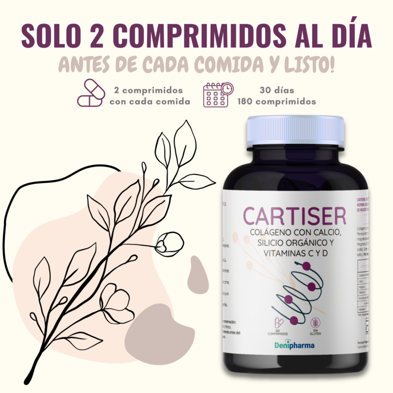 Colágeno para articulaciones — suplemento Cartiser Denipharma colágeno hidrolizado con magnesio