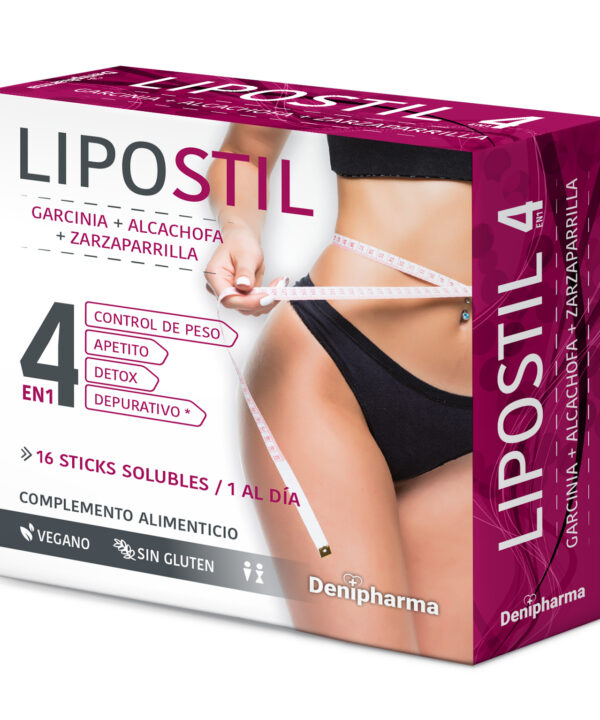Lipostil para qué sirve — quemagrasas 4 en 1 Denipharma 16 sticks adelgazante natural