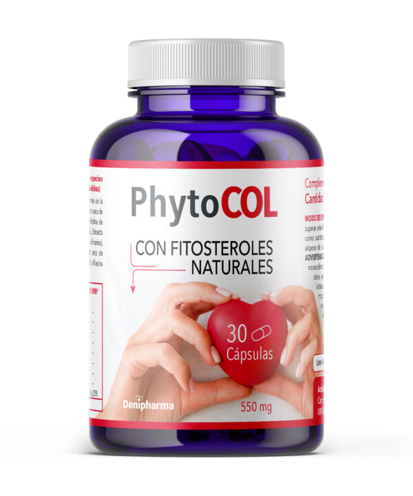 Cómo bajar el colesterol de forma natural — suplemento Phytocol fitosteroles Denipharma 30 cápsulas