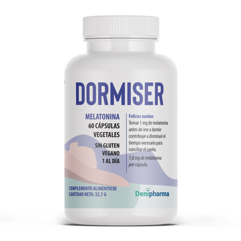 Dormiser para qué sirve — suplemento natural sueño Denipharma 30 cápsulas melatonina descanso