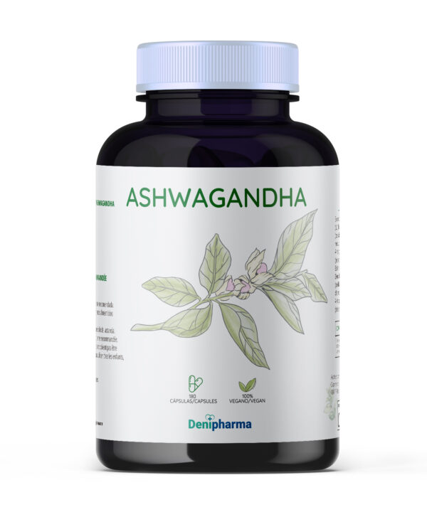 Ashwagandha para qué sirve — suplemento Ashwagandha 25:1 Denipharma 180 cápsulas alta potencia